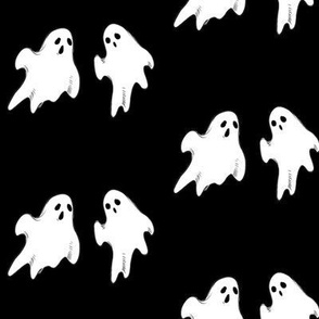 Chatty Ghosts White on Black