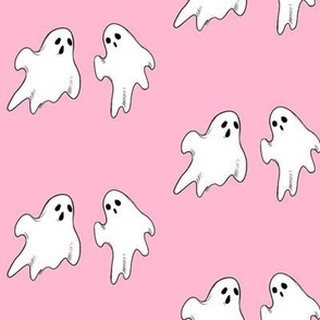 Chatty Ghosts White on Barbie Pink