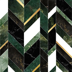 Green And Gold Chevron Mosaic