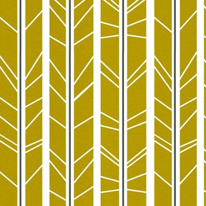 Dark Mustard tree branch herringbone