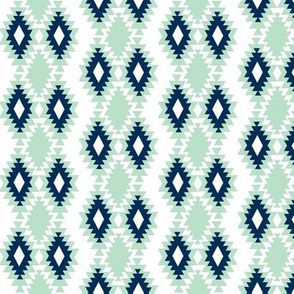 Southwestern Aztec - Navy and Mint