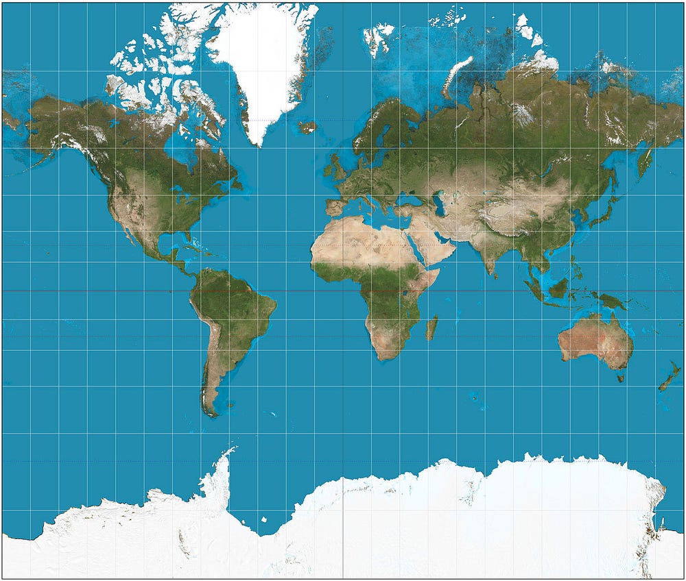 World Map Mercator Vs Peters Projection - Boriss Anderson