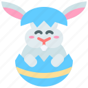 rabbit, broken, easter, cracked, egg, bunny