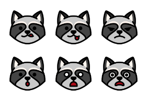 Raccoon Emoticons