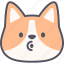 blowing, corgi, dog, emoticon, emoji, pet, expression 