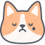 cry, corgi, dog, emoticon, emoji, face, feeling 