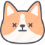 dead, corgi, dog, emoticon, emoji, expression, emotion 