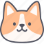 grinning, corgi, dog, emoticon, emoji, face, animal 