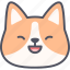 laughing, corgi, dog, emoticon, emoji, avatar, face 