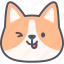 naughty, corgi, dog, emoticon, emoji, emotion, feeling 