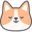 peace, corgi, dog, emoticon, emoji, avatar, face 