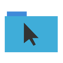 blue, cursor, folder, arrow