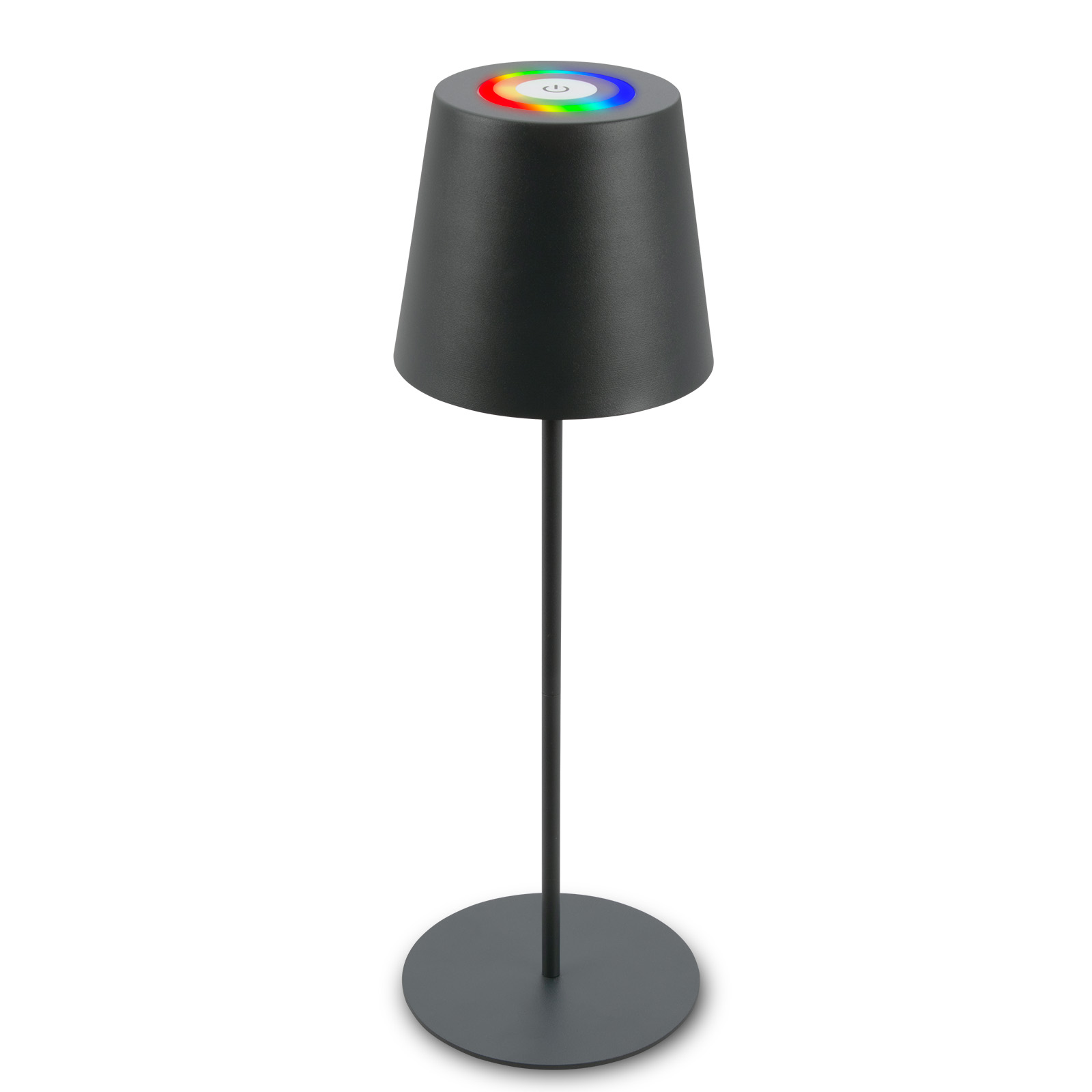 Briloner Tischlampe kabellos, Touch, buntes RGB+W Licht, höhenverstellbar