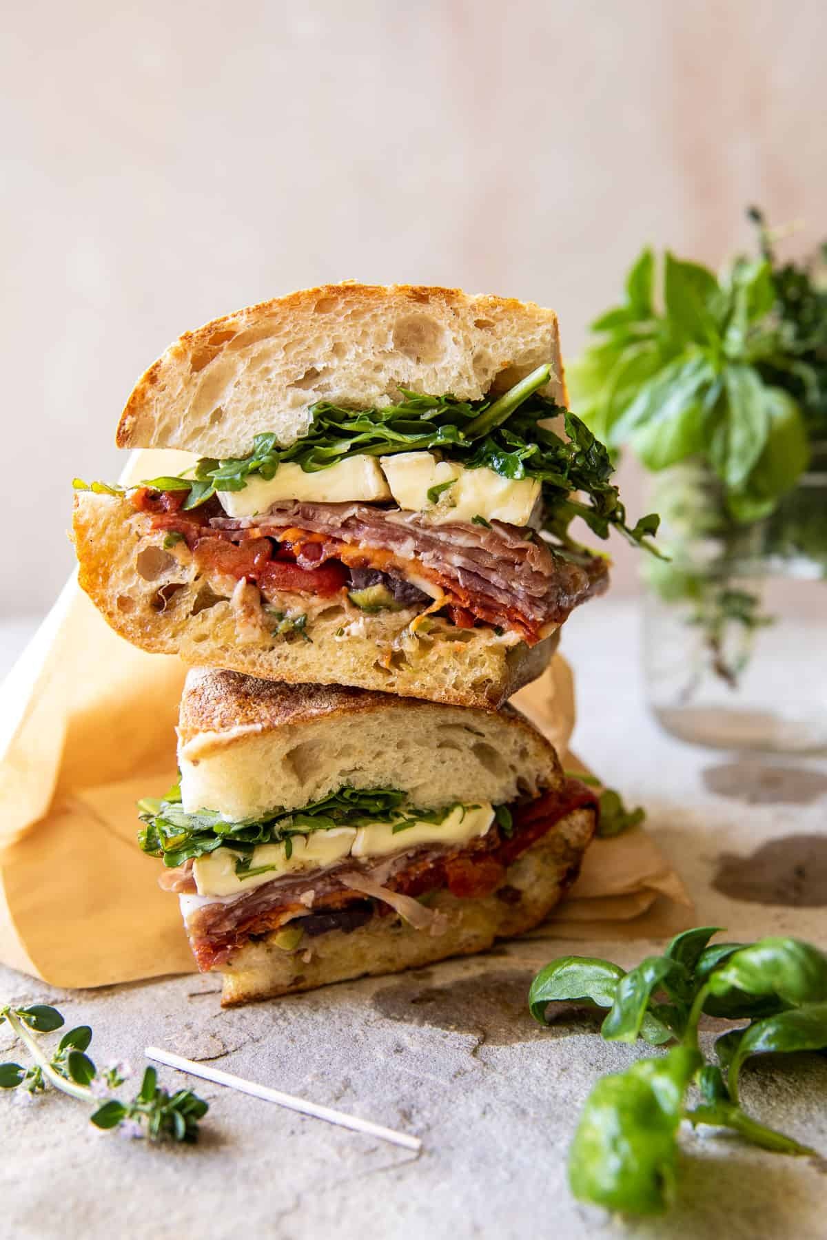 Picnic-Style Brie and Prosciutto Sandwich