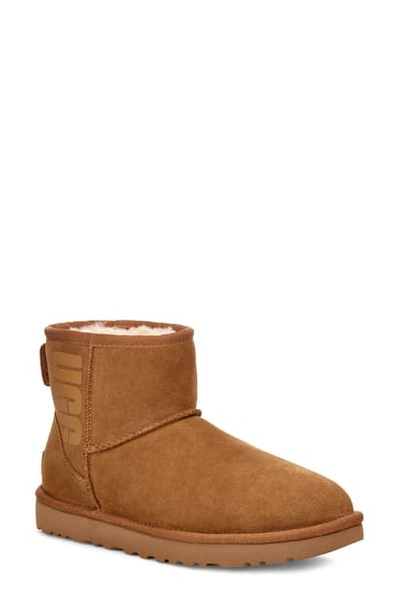 Ugg Classic Heritage Mini Ii Sheepskin-lined Suede Boots In Chestnut