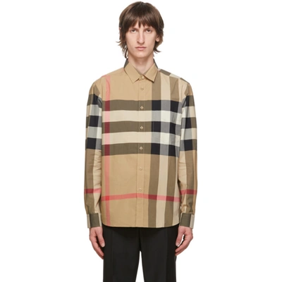 Burberry Beige Slim Somerton Check Shirt In Archive Beige Check