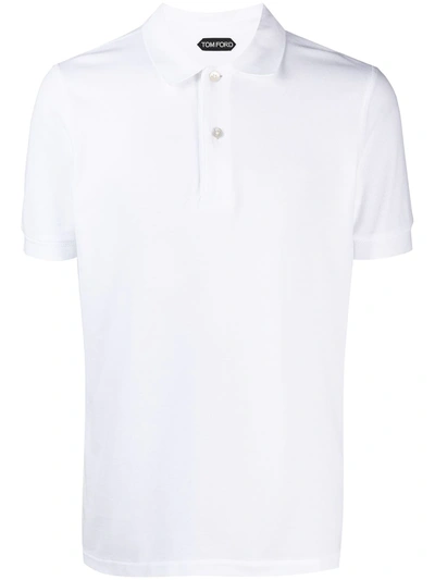 Tom Ford Short-sleeved Toweling Polo Shirt In White