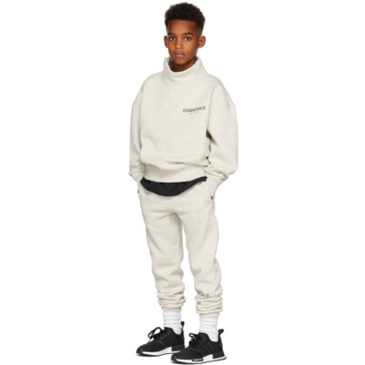 Essentials Kids Off-white Mock Neck Sweatshirt In Oatmeal