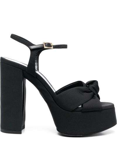 Saint Laurent Bianca Knot Detail Sandals In Nero