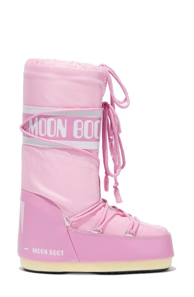 Moon Boot Womens Pink Lace-up Nylon Snow Boots 6-8