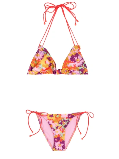 Zimmermann Violet Knotted Bikini In Multicolor