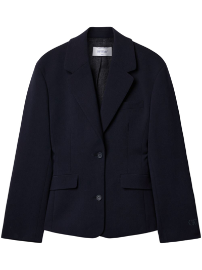 Off-white Single-breasted Structured Blazer In Blau