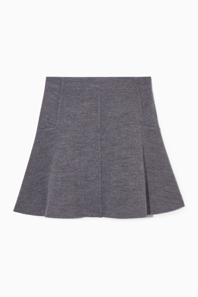 Cos Boiled-wool Mini Skirt In Grey