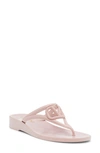 Valentino Garavani Vlogo Jelly Wedge Flip Flop In Rose Quartz