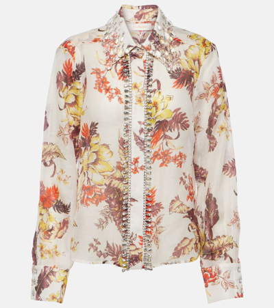 Zimmermann Matchmaker Tropical Shirt In Ivory Tropical Floral