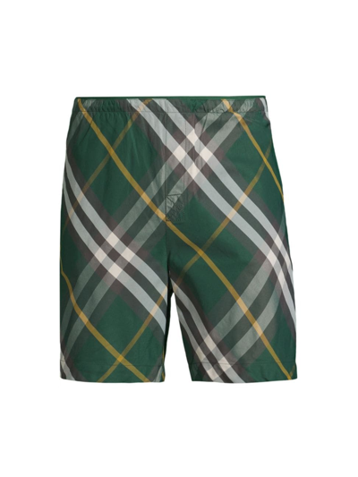 Burberry Checkered Twill Swim Shorts In Ivy Check