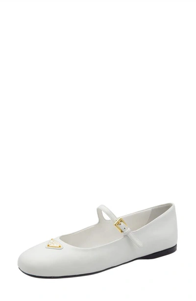 Prada Ballerina Mary Jane In White