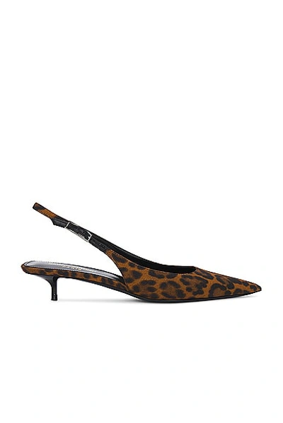 Saint Laurent Cherish 35mm Leopard-print Pumps In Manto Naturale