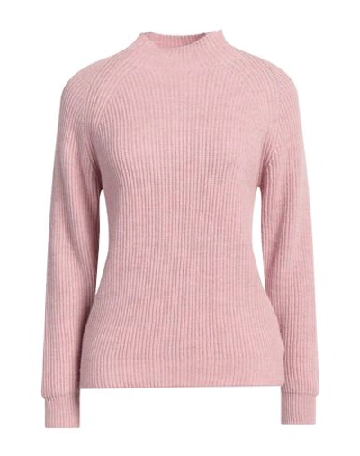 Cashmere Company Woman Turtleneck Pink Size 12 Wool, Alpaca Wool