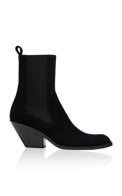 Khaite Austin Suede Leather Ankle Boots In Black 200