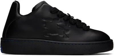 Burberry Ekd Logo-embossed Leather Sneakers In Black