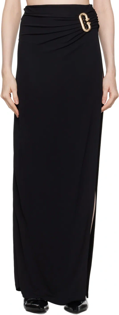 Casablanca Draped Crepe Jersey Maxi Skirt In Black