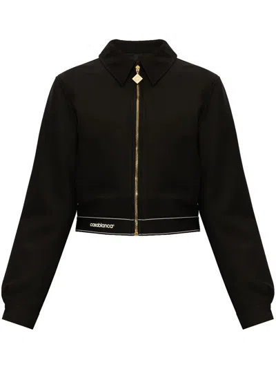 Casablanca Zip-fastening Logo-print Jacket In Black