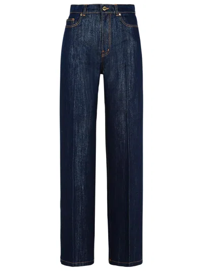 Casablanca Lurex Blue Cotton Blend Jeans