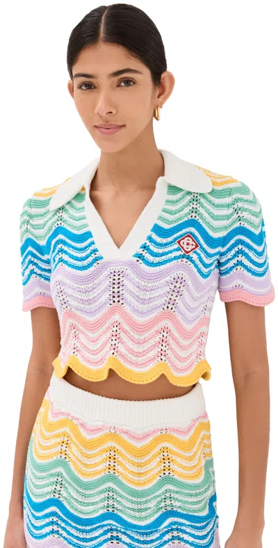 Casablanca Wave Crochet Top Gradient Wave In Multicoloured