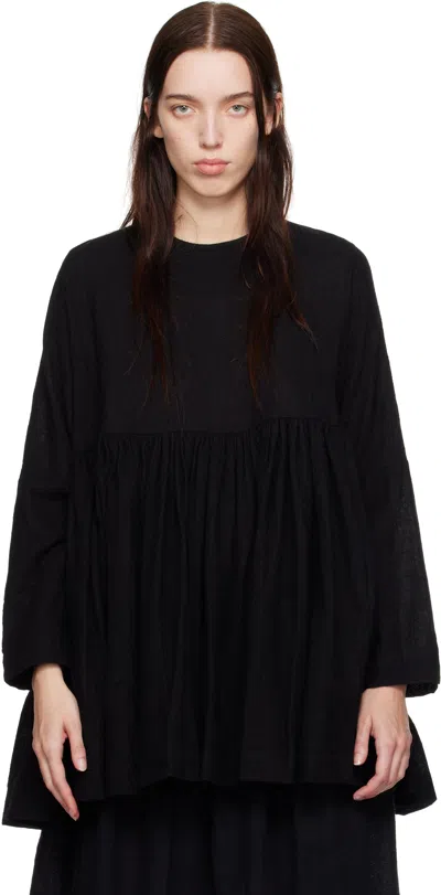 Casey Casey Black Pyj Rouch Blouse