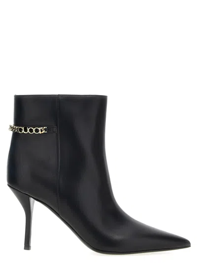 Gucci Woman Black Leather Signoria Ankle Boots