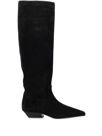 Khaite Marfa Knee Boot Suede In Black