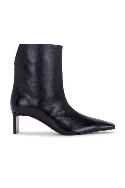 Khaite Ona Leather Ankle Boots In Black