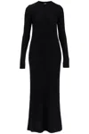 TOTÊME ELEGANT BLACK MAXI CABLE KNIT DRESS