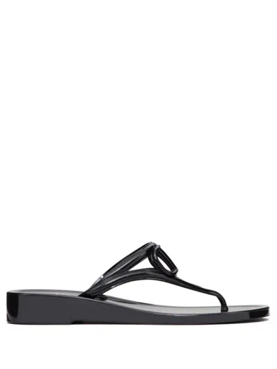 VALENTINO GARAVANI BLACK VLOGO SIGNATURE FLIP FLOPS