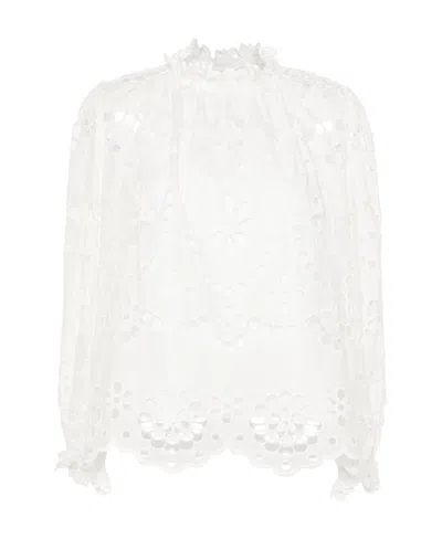 Zimmermann Lexi Embrd Blouse Ivory In White