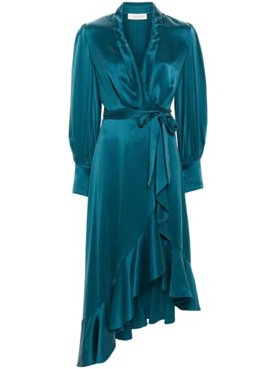 Zimmermann Midikleid Im Wickelstil In Teal