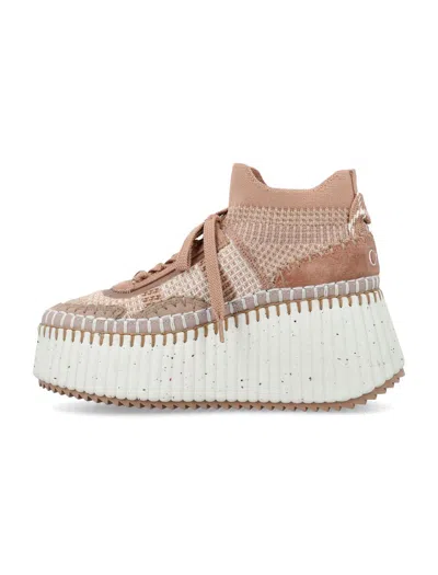 Shop Chloé Nama Wedge Sneaker In Rose