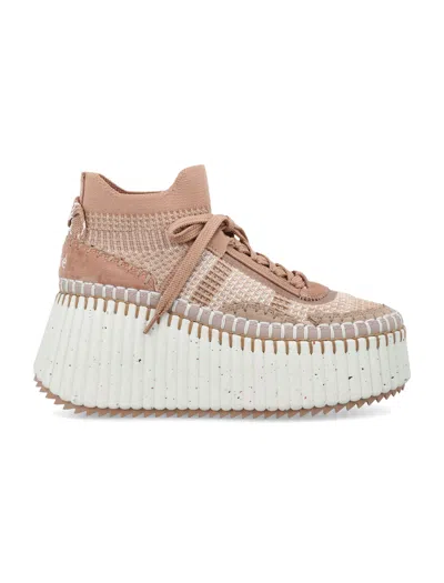 Shop Chloé Women's Nama Wedge Sneaker In Rose