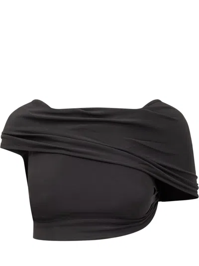 Shop Casablanca Top Draped In Black